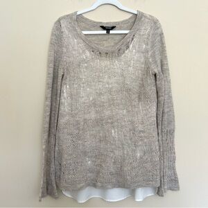 Simply Vera Vera Wang Women’s Beige Layered Look Knit Long Sleeve Top